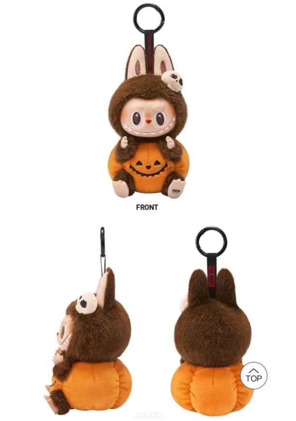Labubu モンスターカーニバルシリーズ座りカボチャゴムプラッシュペンダント